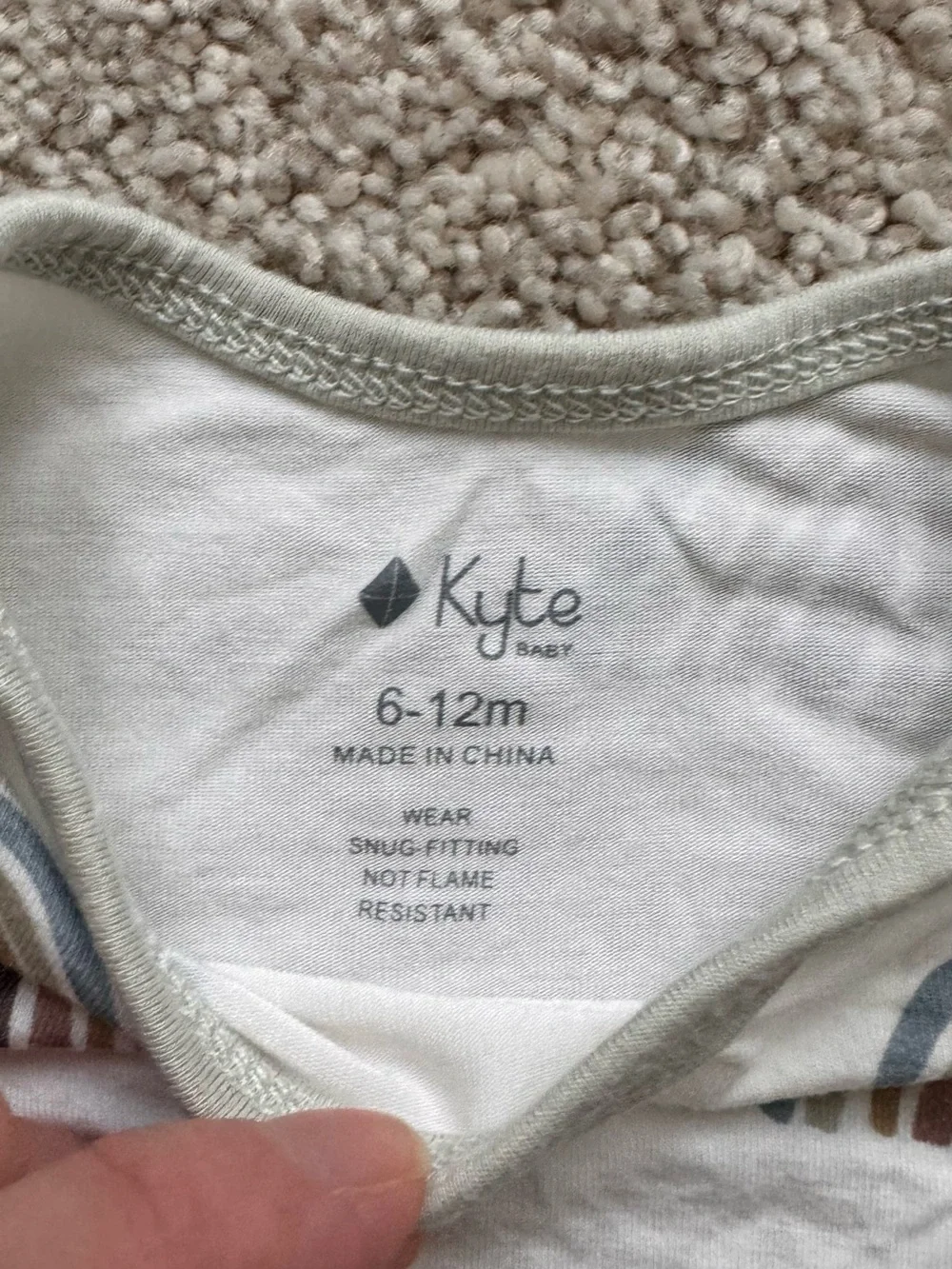 Kyte BABY Cream One-Piece with Neutral Rainbow Print